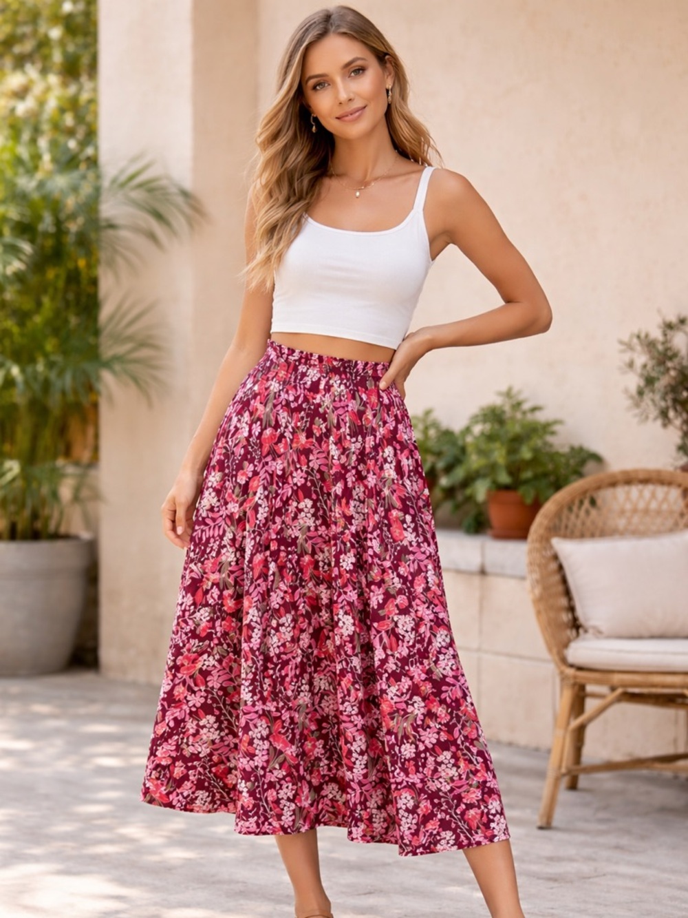 Draper James Berry Floral Maxi Skirt